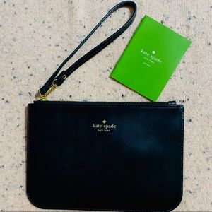 ♠️ KATE SPADE Black leather clutch NEVER USED!